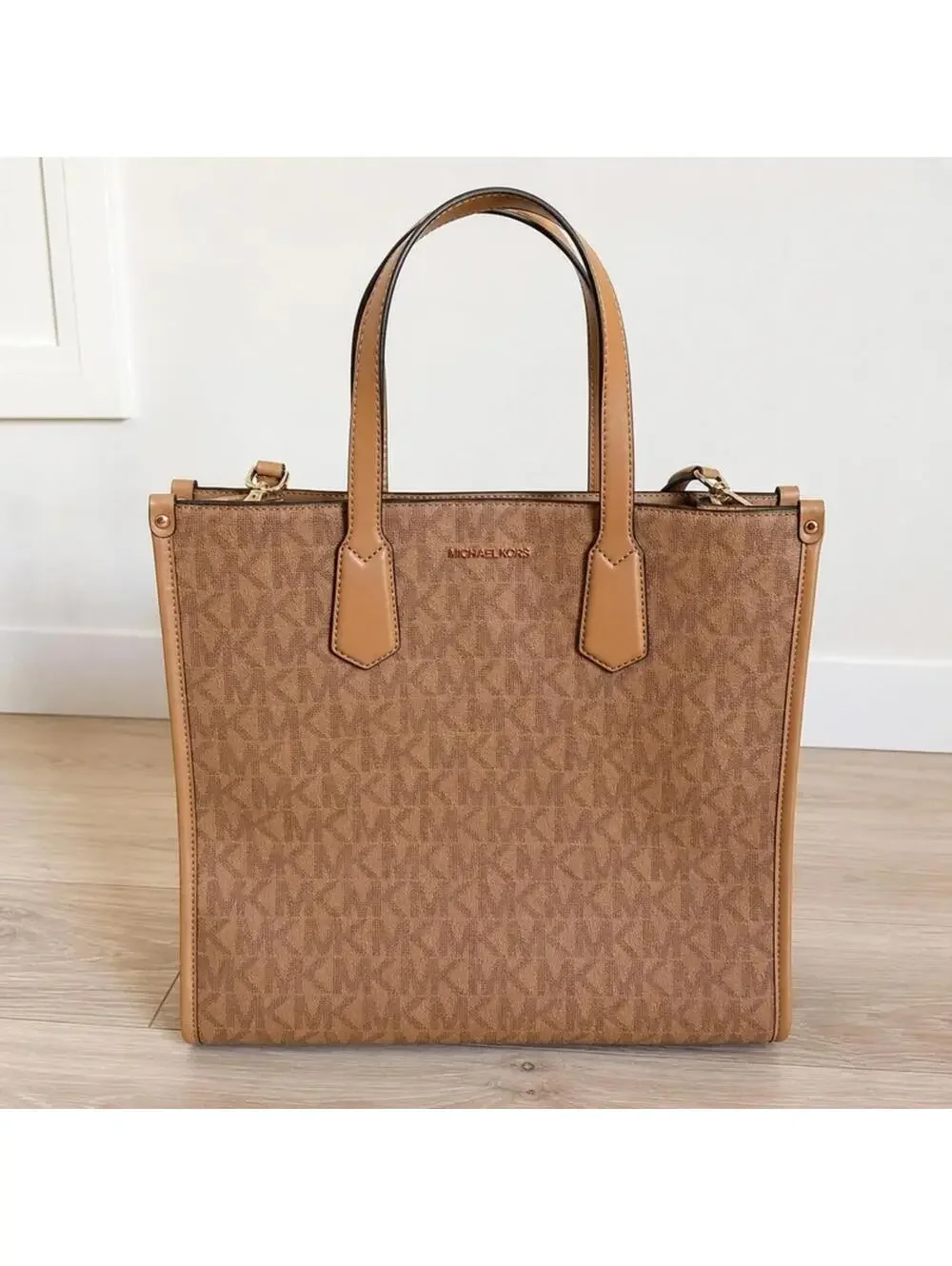 Michael Kors Brown Signature Tote Bag Large Crossbody Laptop Work Bag